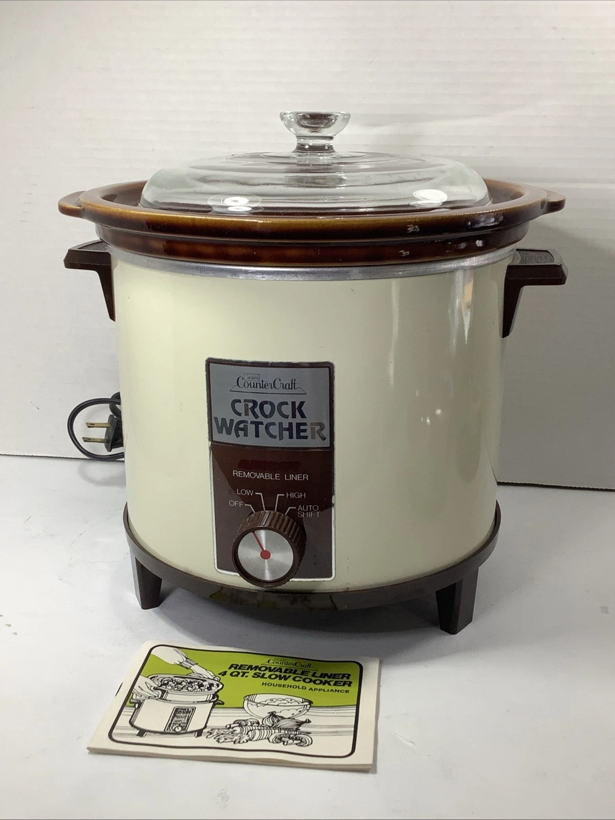 Vintage Sears CounterCraft Crock Watcher 4 Qt Slow Cooker 34-64348 Almond