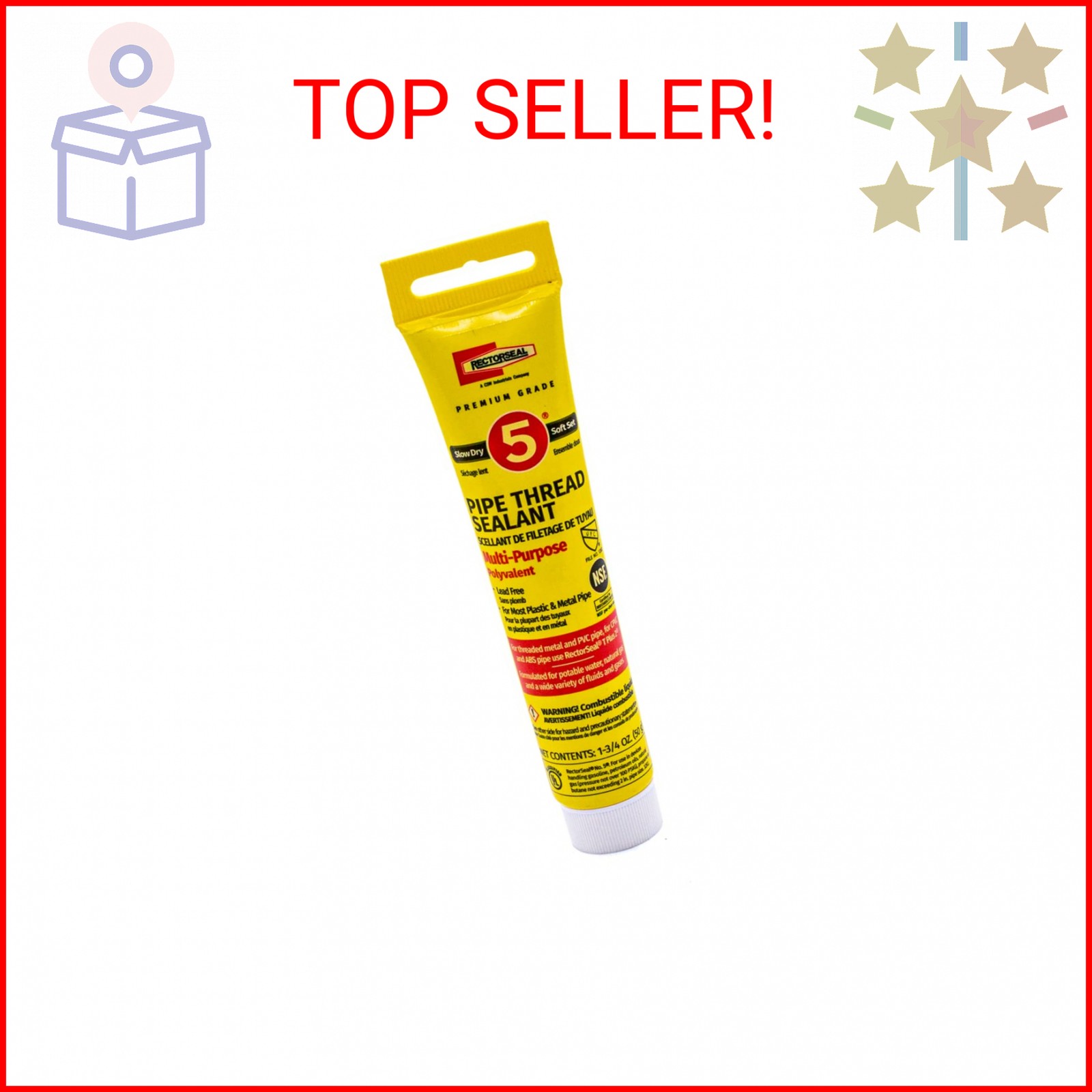 Rectorseal 25790 1-3/4-Ounce Tube No.5 Pipe Thread Sealant