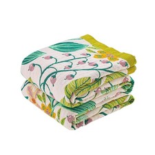 XIBLC Boho Throw Blanket 100 Cotton Vintage Blanket Muslin Woven Flower