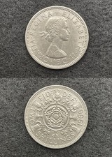 1966 Great Britain Florin 2 Shillings UNC Vintage Coin Queen Elizabeth KM# 906