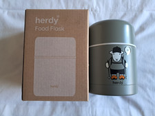 Herdy Roam Free Grey Food Flask 500ml New in Box. BPA Free Plastic Parts