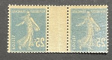 Timbre variété 140s ** paire inter panneau impression recto verso