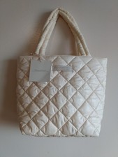 Donna Karan Cashmere Mist Quilted Travel Tote Cream New