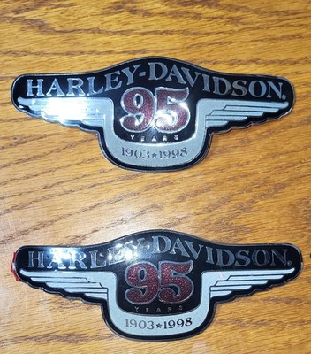 Harley Davidson NOS 95th Anniversary 1903-1998 FL Tank Emblems Left And Right