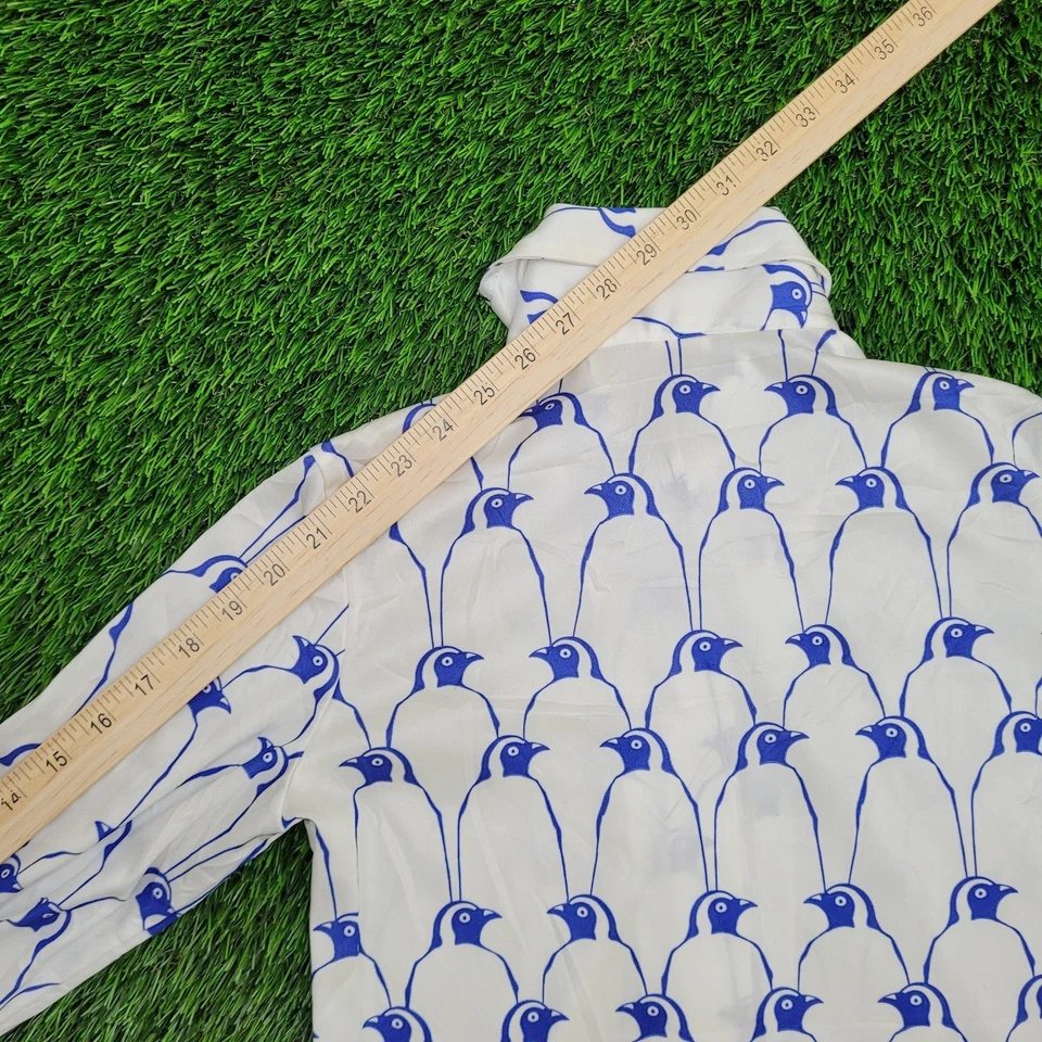 Camisa vintage años 80 Catalina Penguin botones mujer XS 16x24 AOP Foto 3 de 4