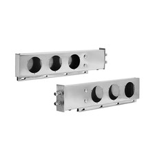 Stainless Steel Mud Flap Hangers with Light Cutouts, 2-1/2" Bolt Spacing, Spring