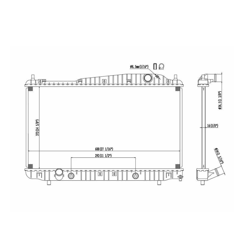 New 13000 Radiator For 2004-2006 Suzuki Verona Chevrolet Epica 2.5L Foto 4 de 4