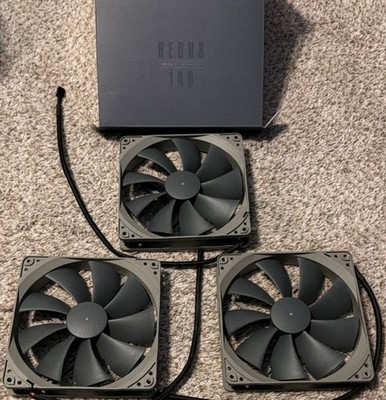 3x Noctua NF-P14s redux-1200 140mm 3-Pin Case Fans  SSO Magnetic 12V Gray