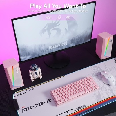 Redragon GS520 RGB Desktop Speakers, 2.0 Channel PC Computer Stereo Speaker