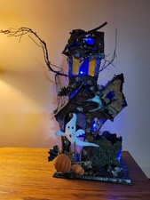 16" Tall Spooky Halloween Haunted House Metal