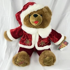 DanDee 2005 Snowflake 20” Brown Teddy Bear Santa Outfit Christmas ripped tag