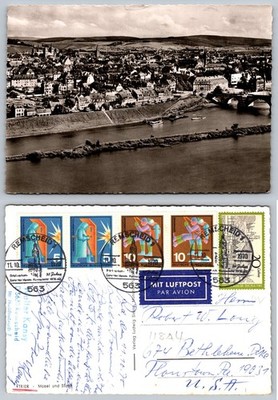 Trier Germany Moselle River Panorama Postcard 1970 Remscheid Postmark