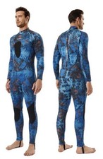 Seaskin Men's Blue Camo Full Body Wetsuit Premium Design for Water Sports