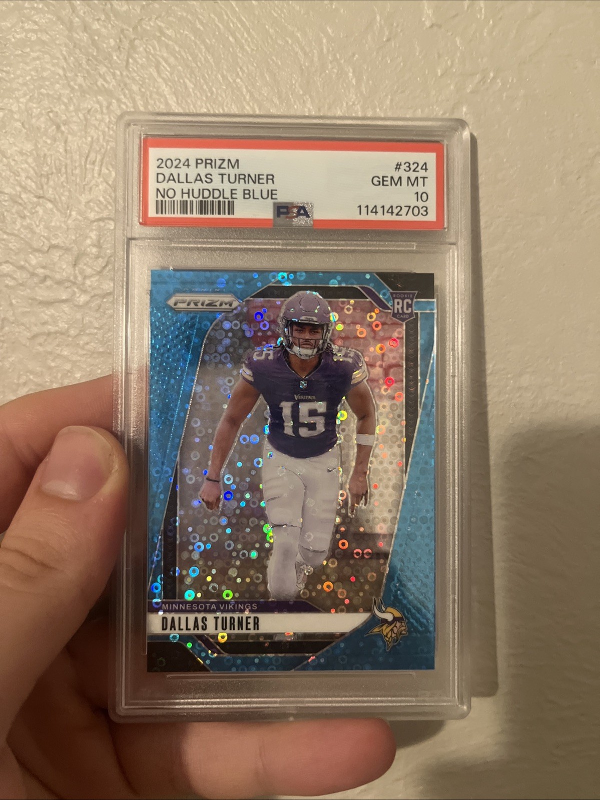 2024 Panini Prizm Dallas Turner No Huddle Blue (RC) #324 PSA 10 /99 POP 1