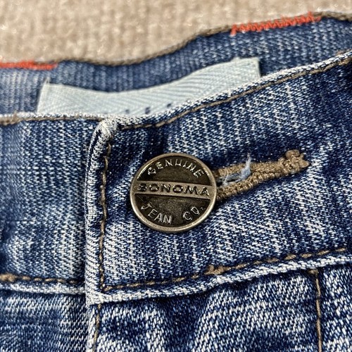 Vintage Y2K Sonoma Utility Jean Shorts Boys Size 8 23W Blue Denim Carpenter - Picture 7 of 13