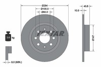 2X Textar Bremsscheibe Hinterachse U.A. FüR Abarth, Fiat, Opel, Vauxhall