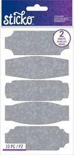 Sticko Flat Stickers Medium Galvanized Labels, 10/Pkg