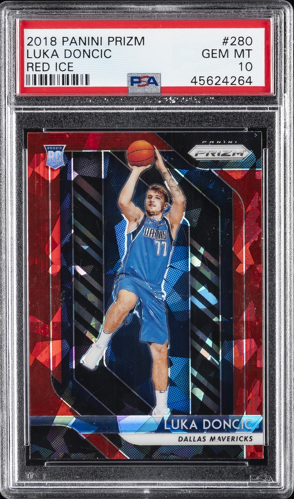 2018 PANINI PRIZM RED ICE #280 LUKA DONCIC ROOKIE RC PSA 10