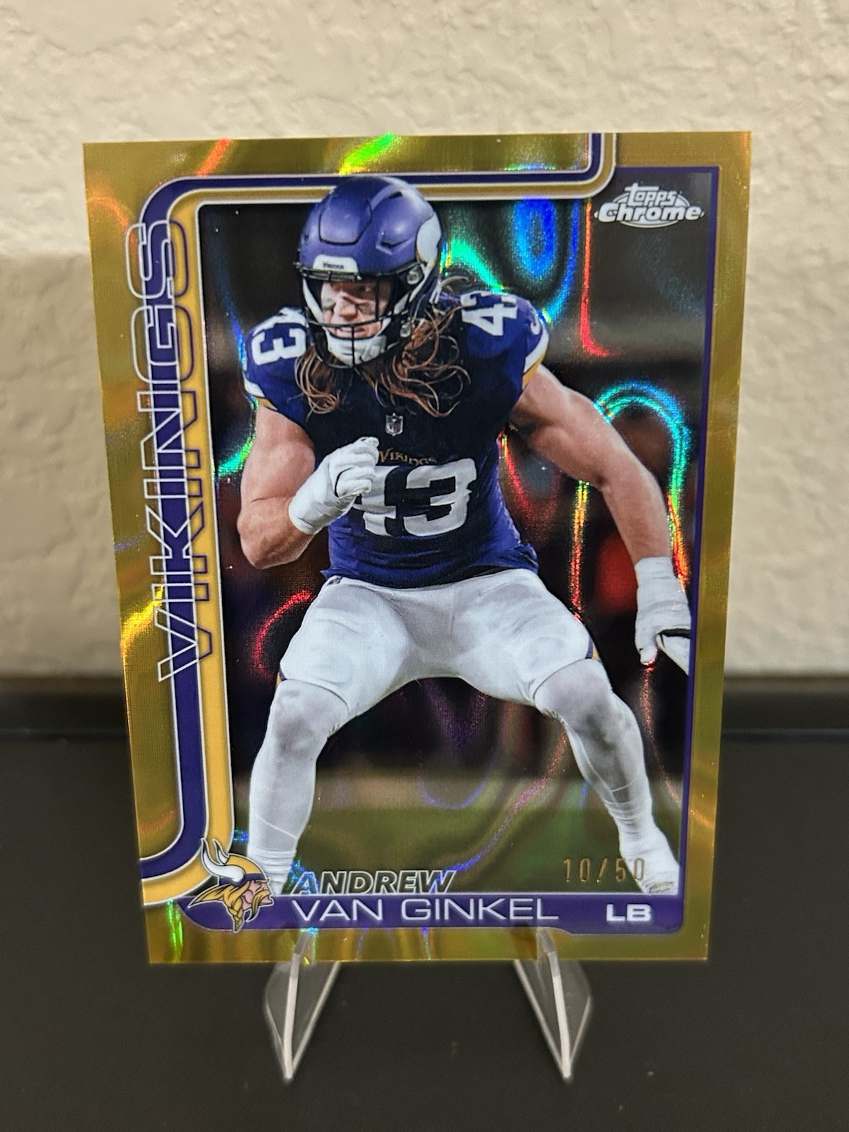 Andrew Van Ginkel Rookie GOLD Lava Refractor #/50 Topps Chrome 2025 Football SSP