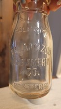 Vintage Half Pint Milk Bottle, "Kalamazoo Creamery Co." from Kalamazoo, Michigan