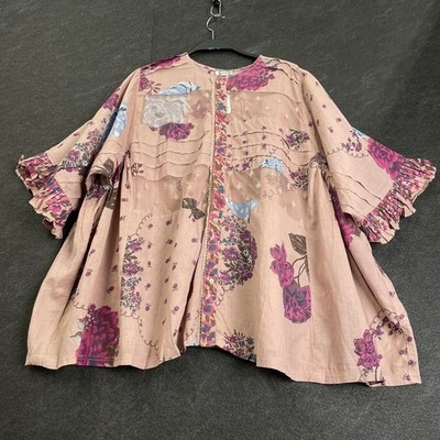 FREE PEOPLE Hey Lover Printed Sleep Shirt Women's Size S Frappe Combo