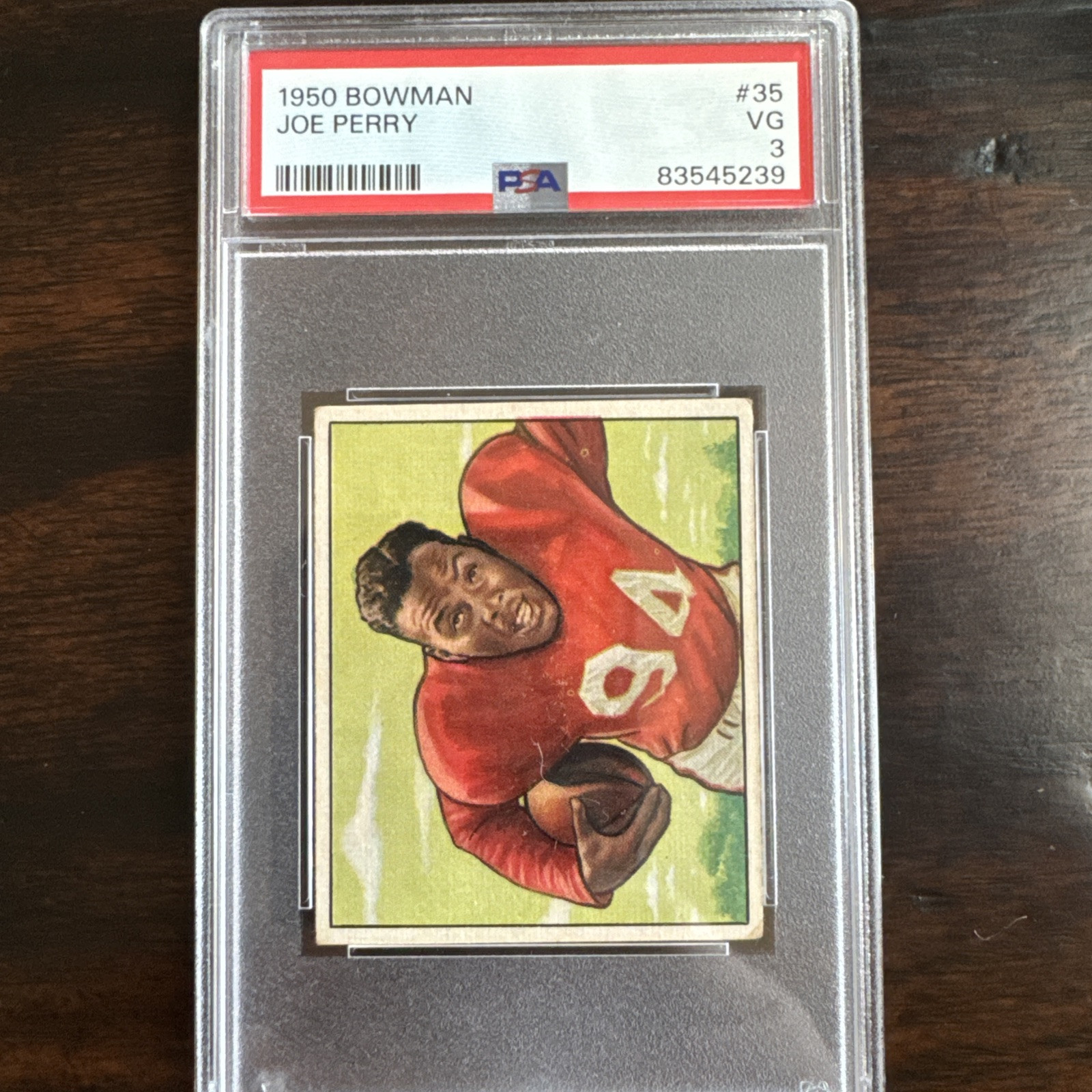 1950 Bowman Football Joe Perry #35 PSA 3 VG HOF New Label