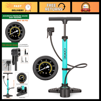 #ad #ad High Pressure Bike Pump with Gauge 160 PSI Fits Presta amp; Schrader Valves Por $33.99