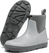 Men'S Deck Boots,Ankle Rubber Rain Boots Waterproof Anti-Slip Waterproof Shoes,