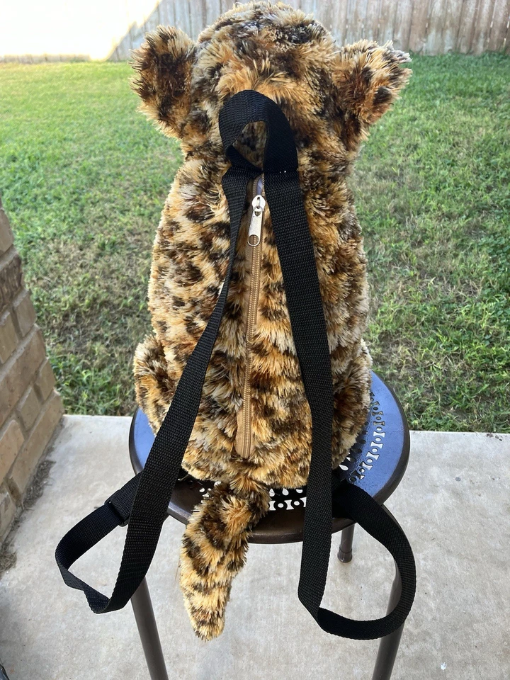 BJ Toy Company Leopard Plush Backpack - Image 3 of 4