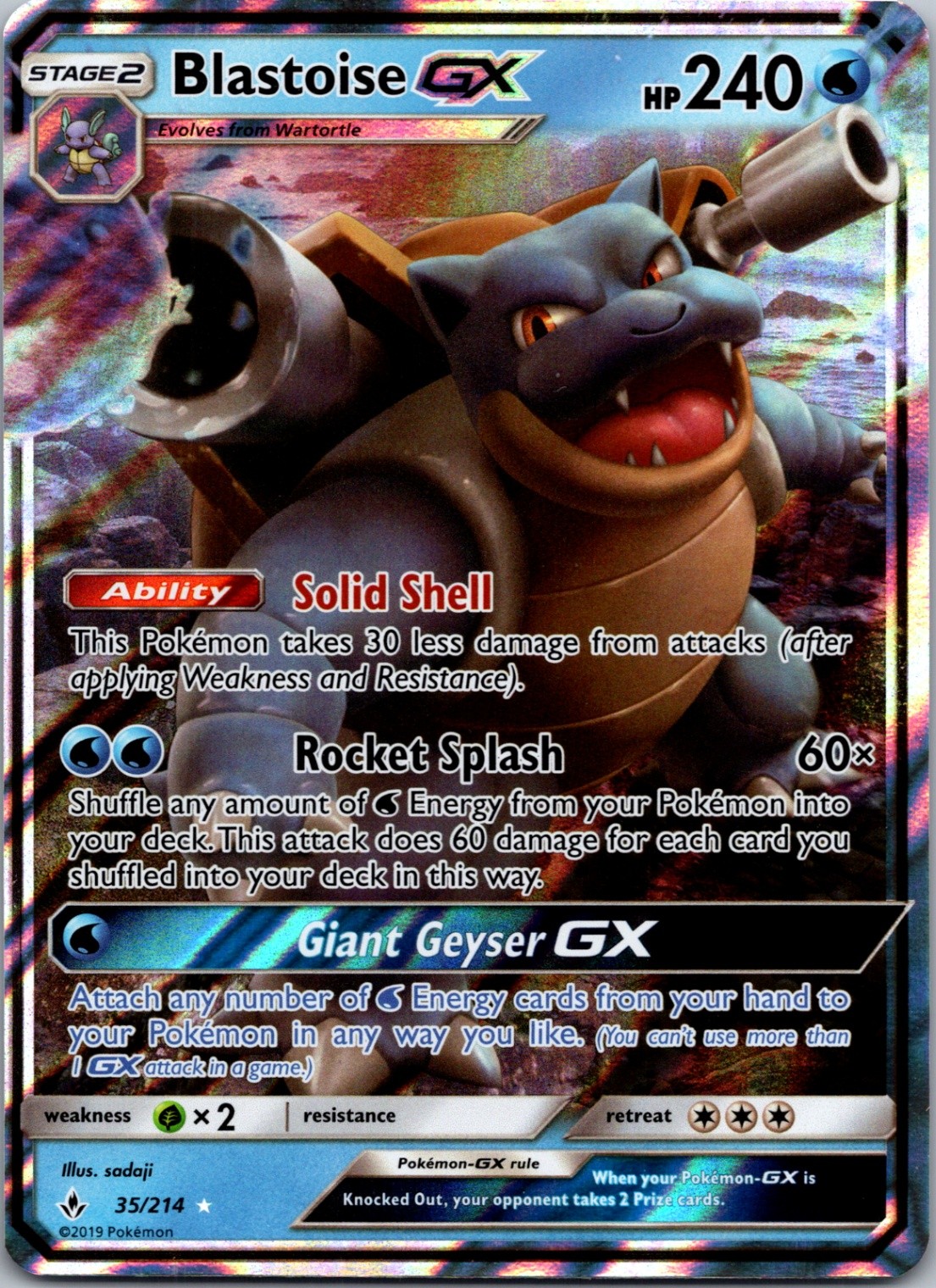 Blastoise GX Ultra Rare SM - Unbroken Bonds 35/214 NM