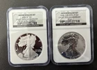 (2) different 2006  American Silver Eagles $1 F69 Ultra Cameo & 20th Anniversary