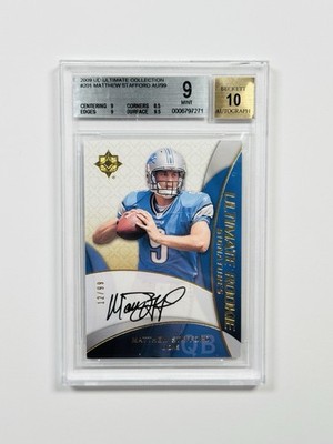 2009 ULTIMATE COLLECTION MATTHEW STAFFORD #201 ROOKIE AUTO /99 BGS 9 AUTO 10