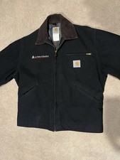 Vintage Carhartt Detroit Blanket Lined Jacket Biker USA Made J01 BLK Med Sz 40