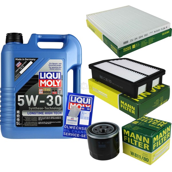 Inspektionspaket 5L Liqui Moly Longtime 5W-30 FüR Hyundai IX35 2.0 2.4 Dcvvt-I-image