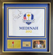 Ian Poulter Autographed Medinah 2012 Ryder Cup Flag ⭐ Proof Photo AFTAL COA