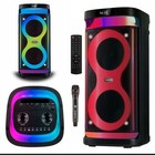 karaoke Machine Bluetooth With 2 Microphones Remote Control Led Lights Mixer New
