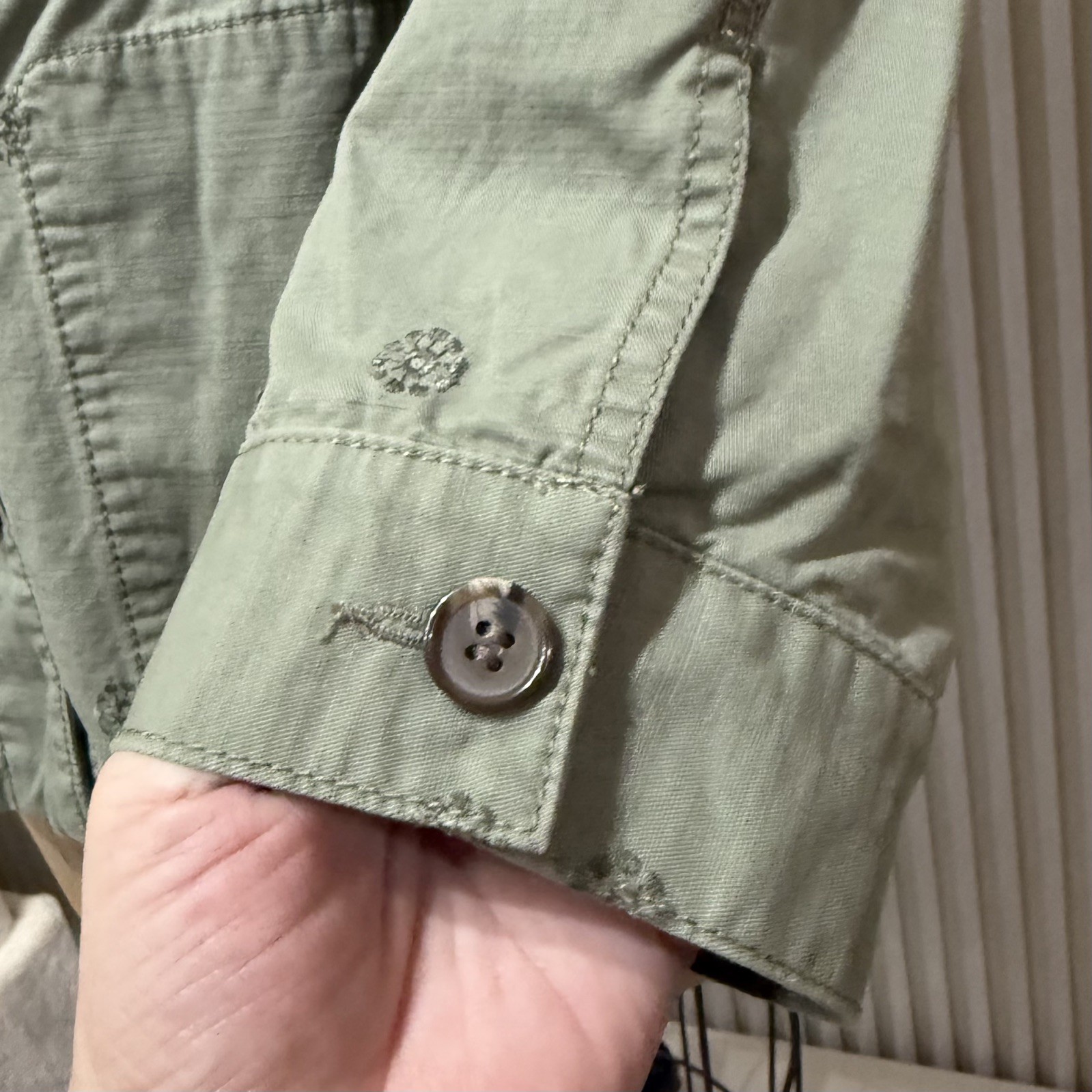 Talbots Utility Jacket Drawstring Cotton Olive Gr… - image 2