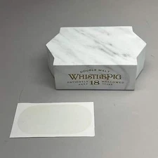 WHISTLE PIG Rye Whiskey 18 Year Single Bottle Glorifier Faux Marble White/Gold