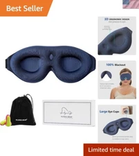 Ultra-Plush Blackout Sleep Mask with Nose Cover & Earplugs - Travel Essential
