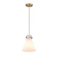 Innovations Newton Cone 1-Lt 8" Cord Pendant, BB/MWG - 410-1PS-BB-G411-8WH