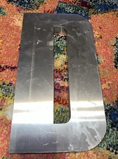 VINTAGE INDUSTRIAL BIG LETTERS STAINLESS STEEL LETTER D 11 INCHES STEAM PUNK