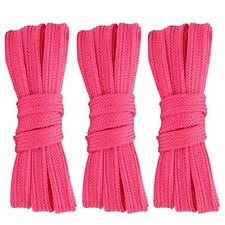 3pair Double Layers Flat Shoelaces Hot Pink for Sneakers 24 36 45 54 60 63 Inch