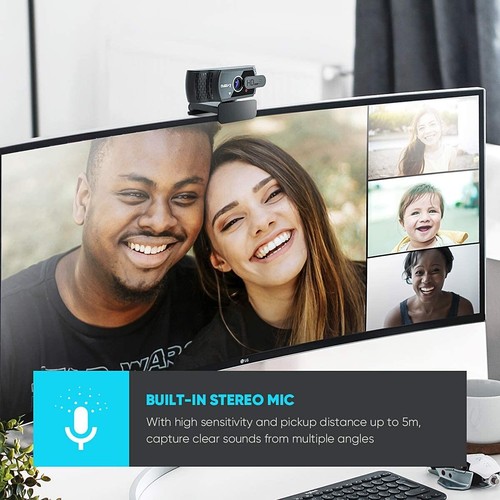 Nulaxy C900 Webcam mit Mikrofon, FHD 1080P Webcam mit Abdeckung, USB Webcam NEU - Bild 3 von 6