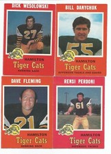 1971 OPC CFL HAMILTON TIGER-CATS  4 CARD LOT inc WESOLOWSKI, PERDON VG/EX+ LT119