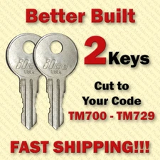 2 Better Built Truck Tool Box Replacement Keys Cut to Your Code TM700 - TM729