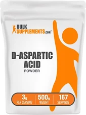 BulkSupplements D-Aspartic Acid Powder 500g - DAA Supplement - 3g Per Serving