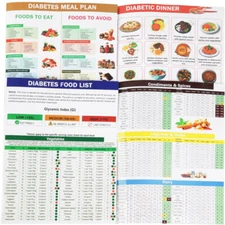 2x Diabetes Food Chart & Meal Planner Comprehensive Diet Food Guide for Diabetic