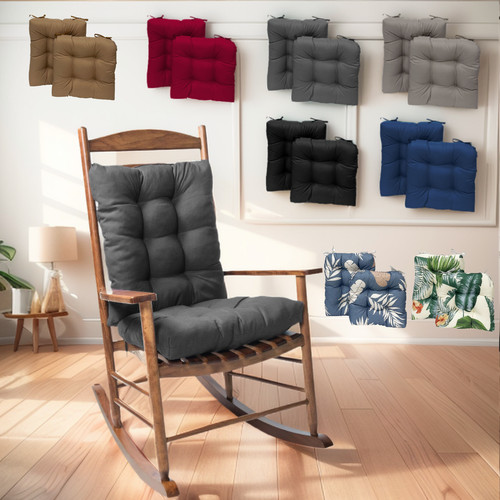 Rocking Chair Cushion Rattan Chair Pad Non-Slip with Ties for Living Room Rocker