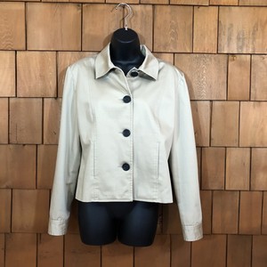 tan button up jacket