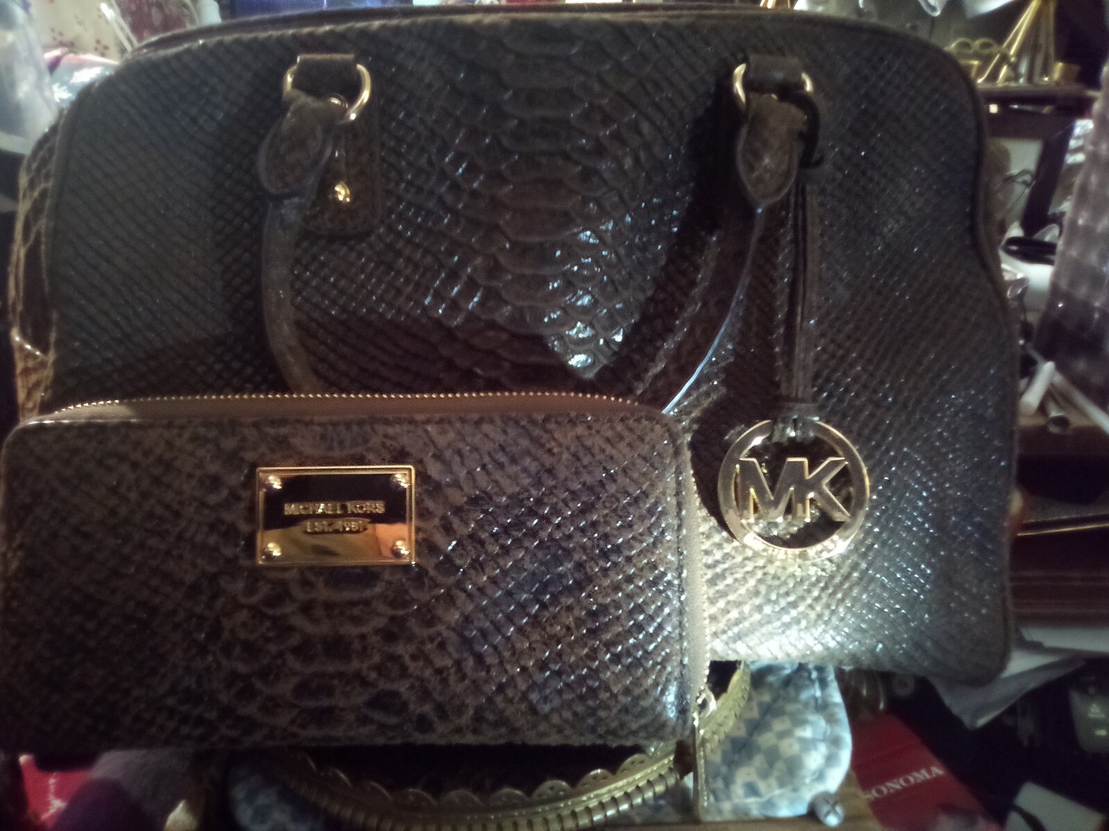 MICHAEL KORS PYTHON LEATHER With Matching Wallet - image 2
